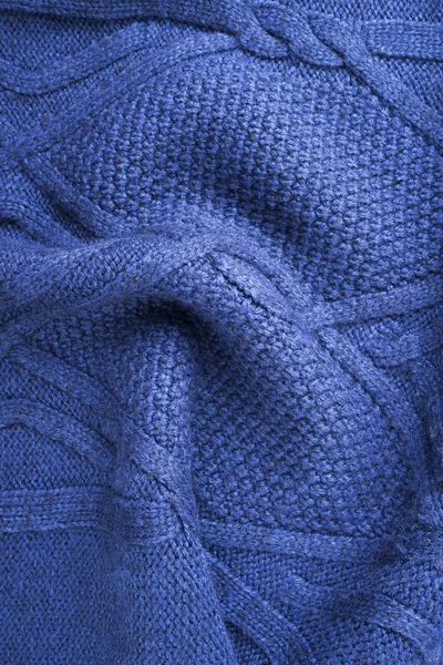 Textura de tecido de malha azul — Fotografia de Stock