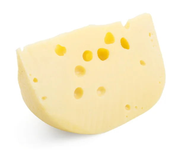 Pedazo de queso aislado sobre blanco —  Fotos de Stock