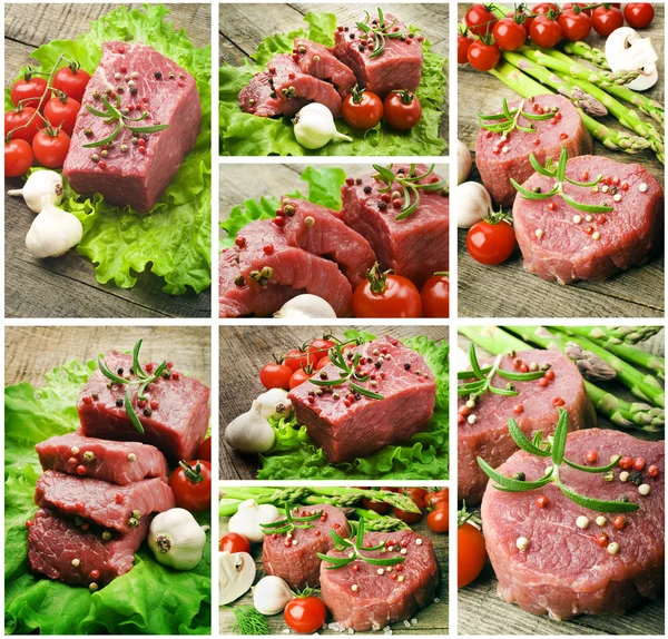 Daging Rebus Organik Juicy diatur — Stok Foto