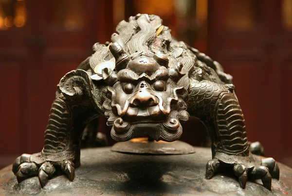 Bronze figure of chinese mythological beast — Stock Photo, Image