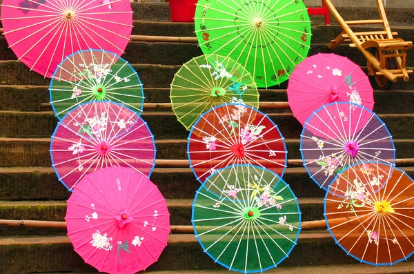 Colorful traditional chinese umbrellas