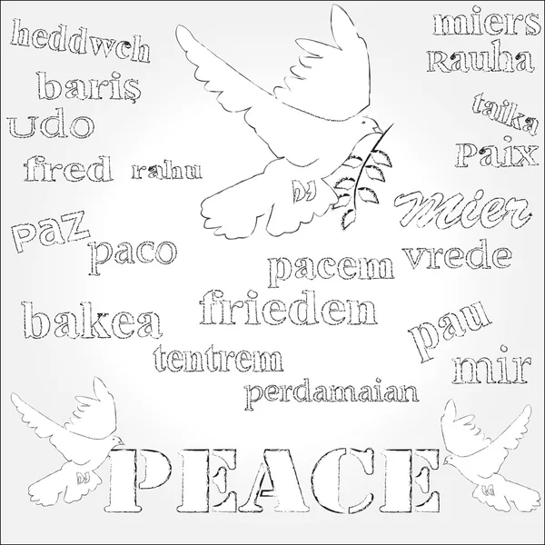 平和。鳩。マニ語の平和 . — ストック写真