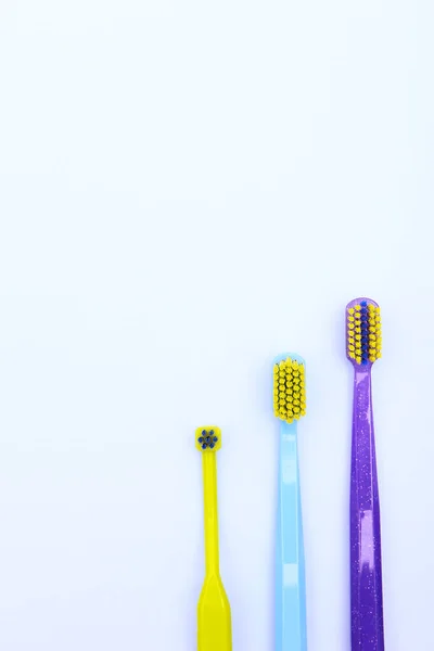 Several Multi Colored Toothbrushes Cleaning Braces Teeth Multi Colored Toothbrushes — Stock Photo, Image