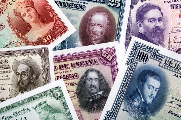 Old Spanish Peseta Business Background — Stock Photo, Image