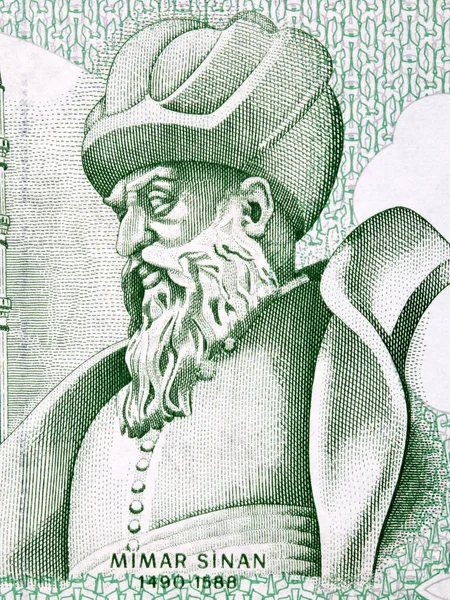 Mimar Sinan Retrato Del Viejo Dinero Turco —  Fotos de Stock