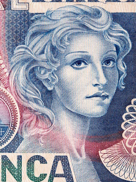 Portrait Woman Old Italian Money — Stock Photo, Image