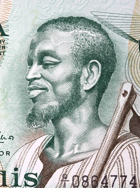가나의 돈으로 초상화를 만드는 — 스톡 사진