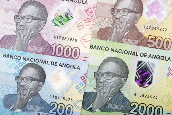 Dinero Angoleño Kwanza Una Nueva Serie Billetes — Foto de Stock