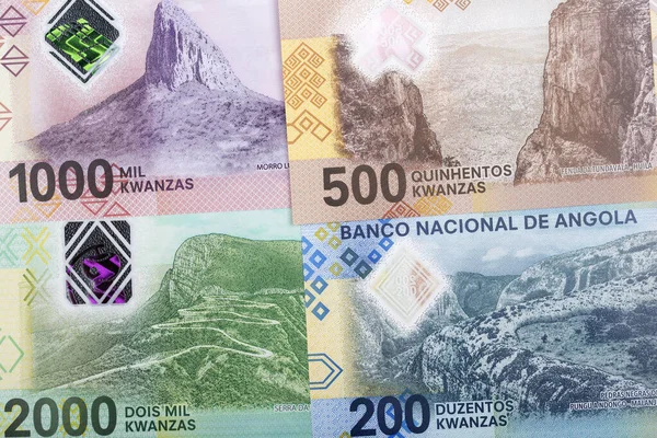 Dinero Angoleño Kwanza Una Nueva Serie Billetes — Foto de Stock