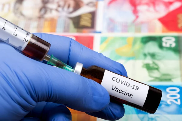 Vaksin Terhadap Covid Dengan Latar Belakang Shekel Baru Israel — Stok Foto
