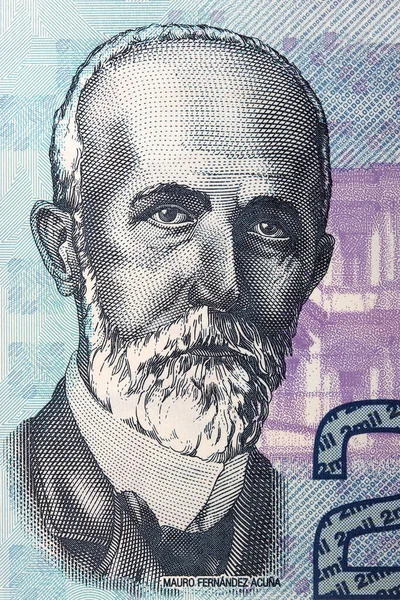 Mauro Fernandez Acuna Retrato Dinheiro Costa Rica — Fotografia de Stock