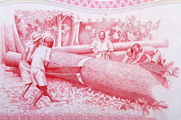Dřevorubci Starých Ghanských Peněz — Stock fotografie