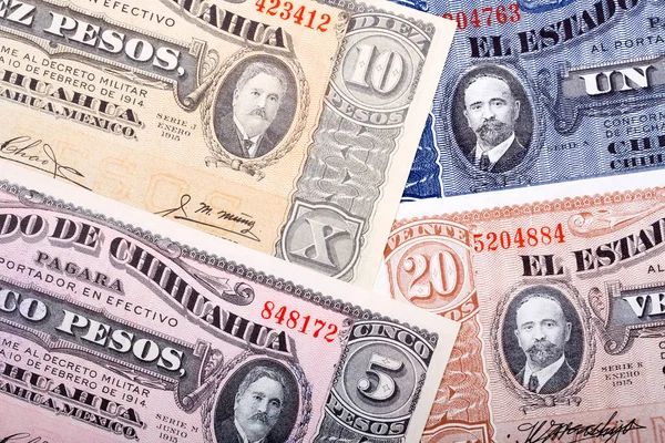 Oude Mexicaanse Pesos Een Zakelijke Achtergrond — Stockfoto