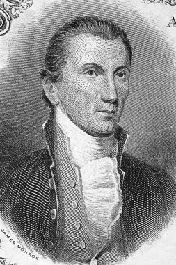 James Monroe eski Amerikan parasından bir portre