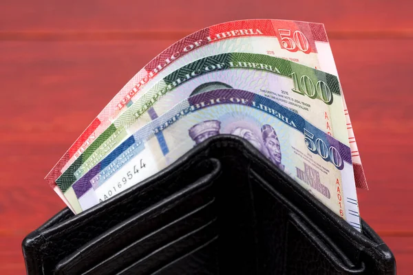 Dinero Liberiano Dólar Cartera Negra — Foto de Stock