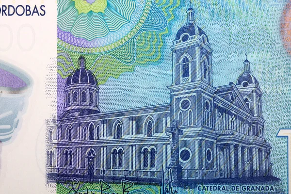 Granada Kathedrale Aus Nicaragua Geld — Stockfoto