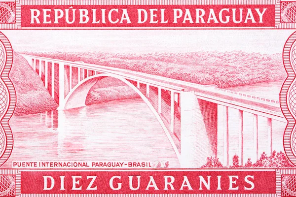 Friendship Bridge Brazilparaguay Paraguayan Money — Stock Photo, Image