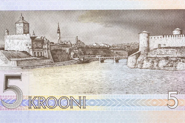 Teutonic Castle Narva Estonian Money — 스톡 사진