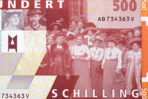 Rosa Und Karl Mayreder Mit Gruppe Aus Österreichischem Geld — Stockfoto