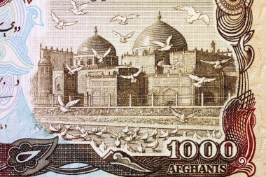 Afgan parasıyla Mazar-e-Şerif 'teki camii.