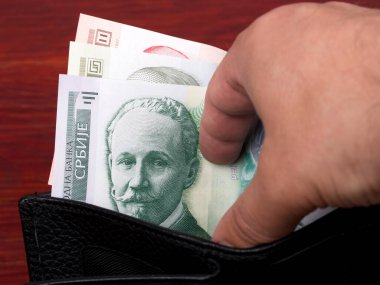 Sırp parası - siyah cüzdanda dinar
