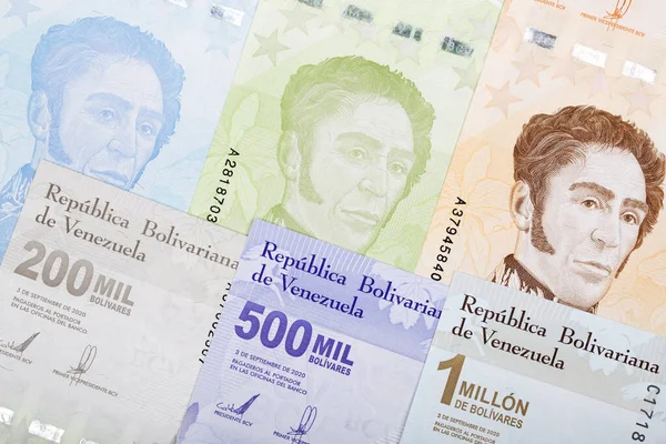 Venezuelai Bolivar Üzleti Háttér Bankjegysorozattal — Stock Fotó