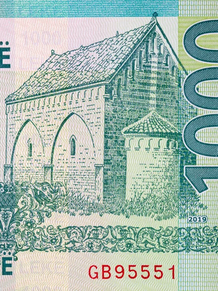 Kirche Vau Dejes Von Albanischem Geld — Stockfoto