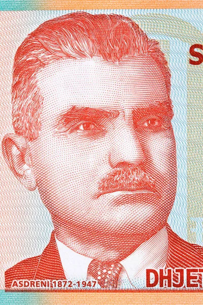 Aleksandar Stavre Drenova Retrato Dinheiro Albanês — Fotografia de Stock