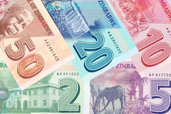 Zimbabwské Peníze Dolar Kompletní Sada Nové Série — Stock fotografie