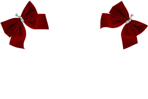 Red bows, a Christmas background — Stock Photo, Image