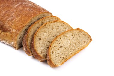 Beyaz arkaplanda ekmek