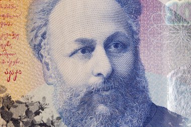 Akaki Tsereteli Gürcü parasından yakın plan bir portre - Lari