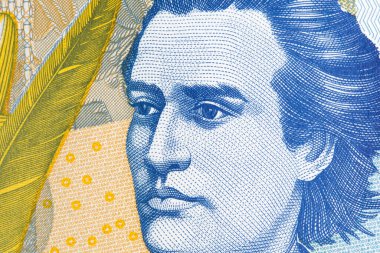 Mihai Eminescu, Romen parasının yakın plan portresi - Leu