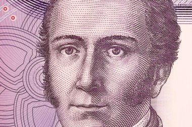 Manuel Rodriguez Erdoğan Şili parasından yakın plan bir portre - Peso