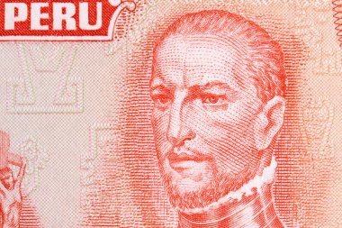 Inca Garcilaso de la Vega Peru parasından yakın plan bir portre