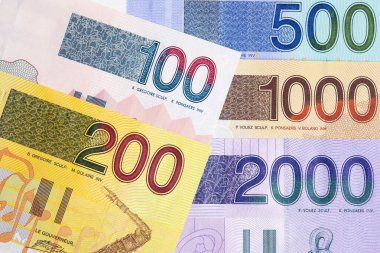 Belçika frangına yakın plan. Paradan iş geçmişi.