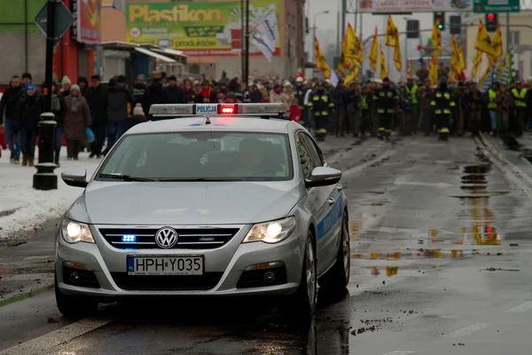 Policejní ochranka pochod za svátek tří králů — Stock fotografie