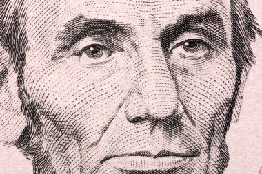Abraham Lincoln bir yakın çekim portre