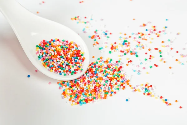 Many points of colored sugar for sprinkling confectionery — Stock Photo, Image