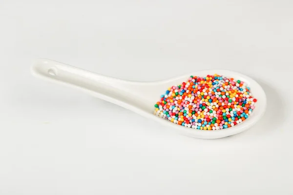 Many points of colored sugar for sprinkling confectionery — Stock Photo, Image