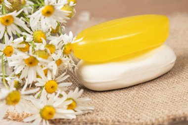 Jüt Kumaş üzerine papatya el yapımı Sabun