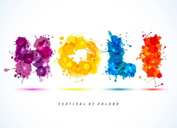 Holi spring festival lettering — Stock Vector