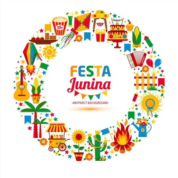 Festa Junina icônes du festival du village — Image vectorielle