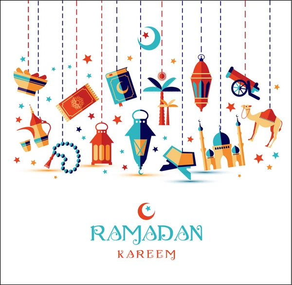 Ramadan Kareem icons set — Stock Vector