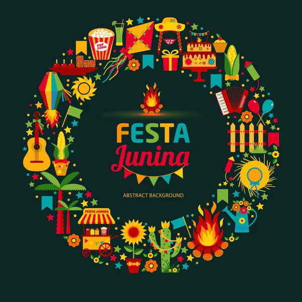 Festa Junina wieś Festiwal ikony — Wektor stockowy