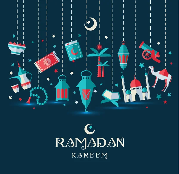 Conjunto de iconos de Ramadán Kareem — Archivo Imágenes Vectoriales