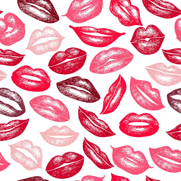 Colección de labios dibujados a mano . — Vector de stock