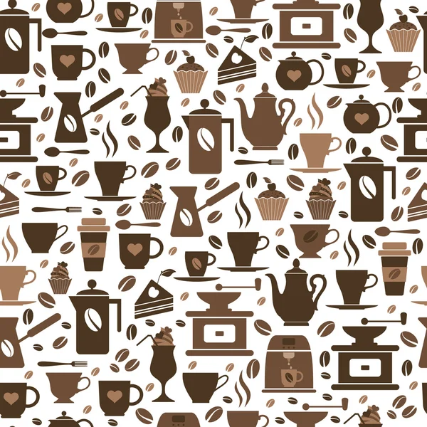Café motif sans couture avec une tasse . — Image vectorielle