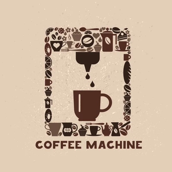 Koffiemachine pictogramserie — Stockvector