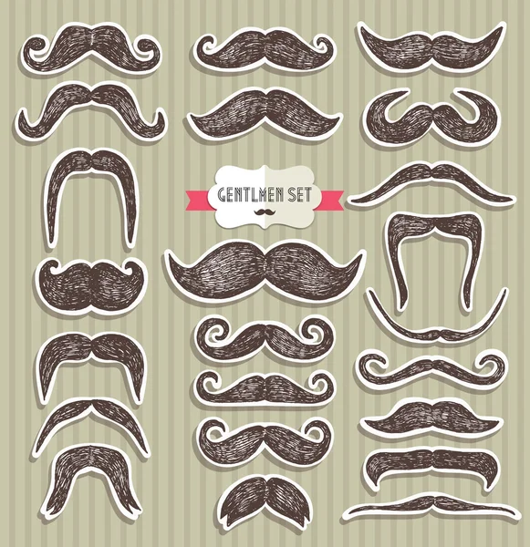 Mustaches set  elements. — Stock Vector